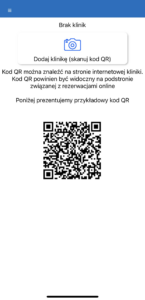 Aplikacja Pacjenta Gabinetu OrtoArte- wprowadzenie kodu QR